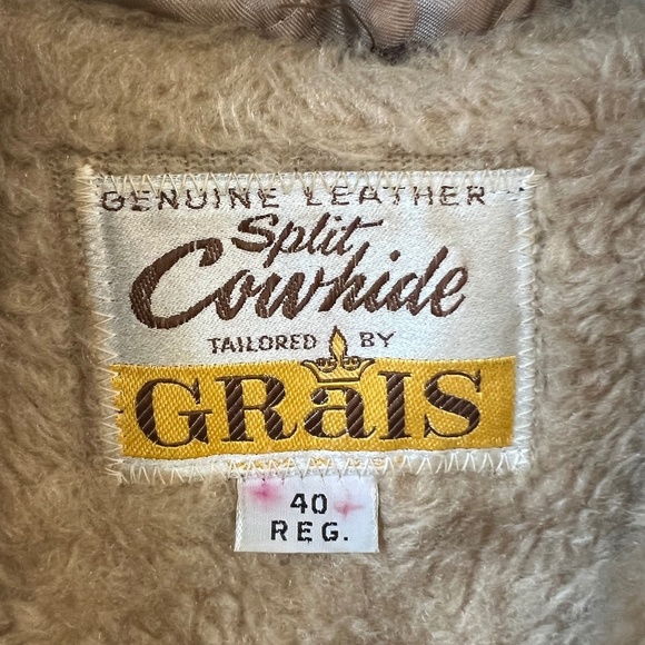 Vintage Genuine Leather Sueded Split Cowhide Jacket by Grais Sz 40 - Picture 4 of 17